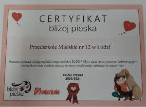 Projekt edukacyjny "Bliżej pieska"