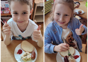 Dzieci jedzą sałatkę